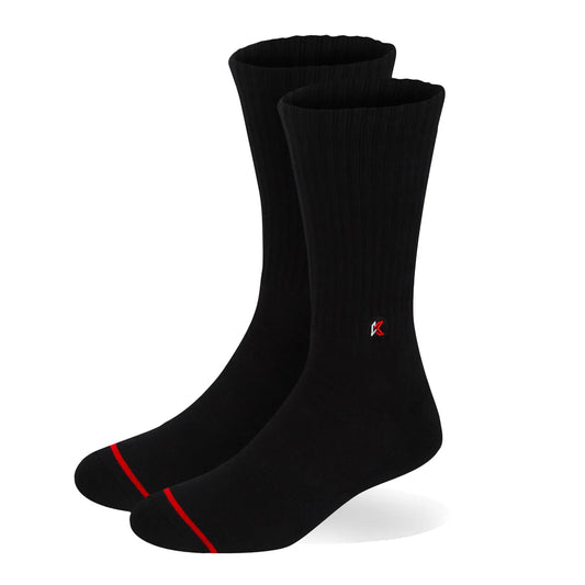 Kecks Solid Black Crew Socks